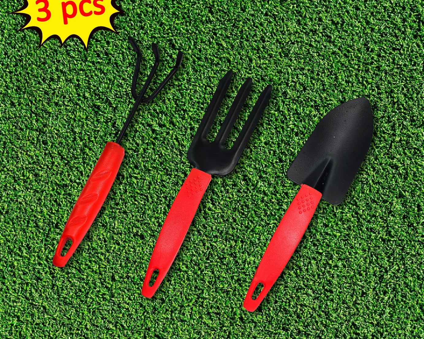3pcs Small sized Hand Cultivator, Small Trowel, Garden Fork