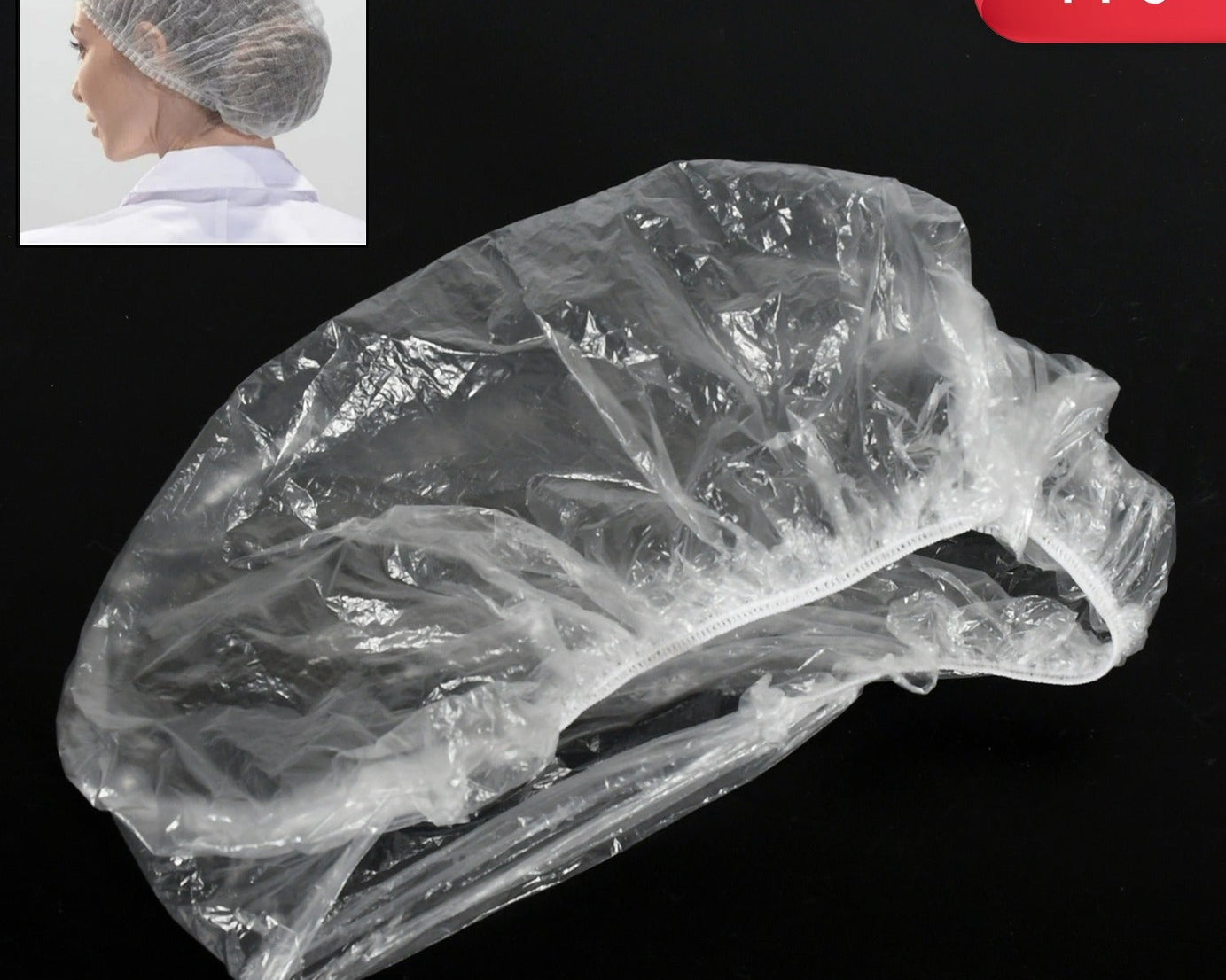 DISPOSABLE SHOWER CAPS FOR WOMEN LARGER THICKER WATERPROOF AND INDIVIDUALLY WRAPPED, PLASTIC ELASTIC HAIR BATH CAPS FOR HOTEL AND SPA, HAIR SALON, HOME USE, PORTABLE TRAVEL (1Pc | 10 Pc)