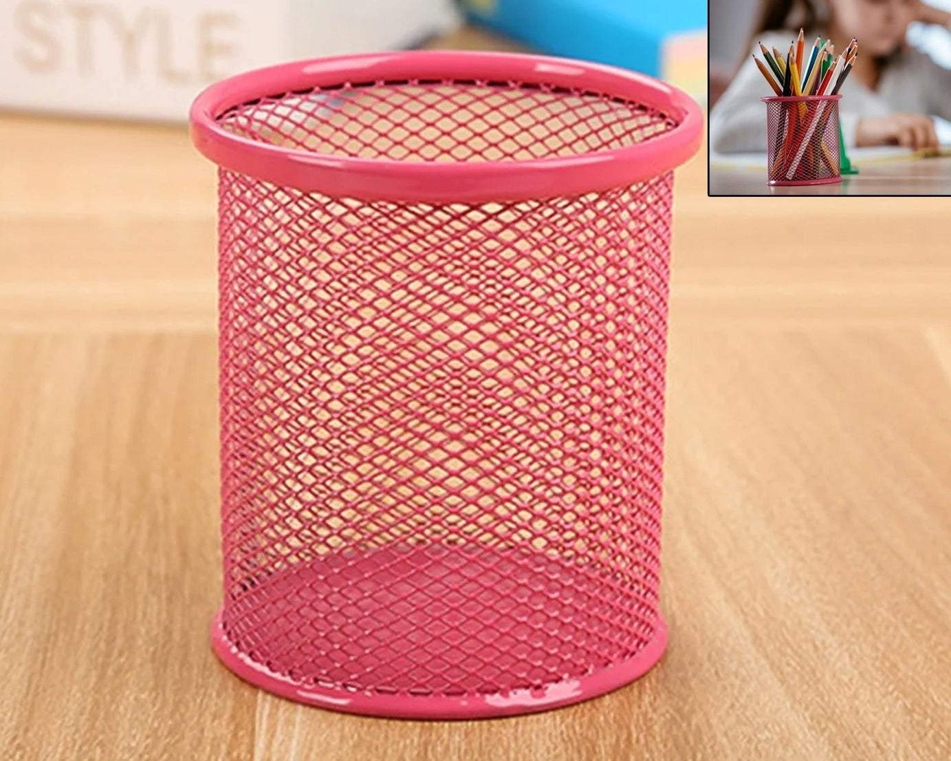 Metal Mesh Pen Holder for Desk (1 Pc): Pen Stand, Pencil Organizer, Stationery Storage