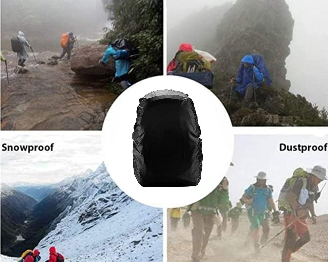 Heavy Waterproof Nylon Rain Cover/Dust Cover - Elastic Adjustable for Laptop Bags and Backpacks, School Bag Waterproof Cover, Dust Proof, Backpack, Laptop Bag Cover (1Pc)