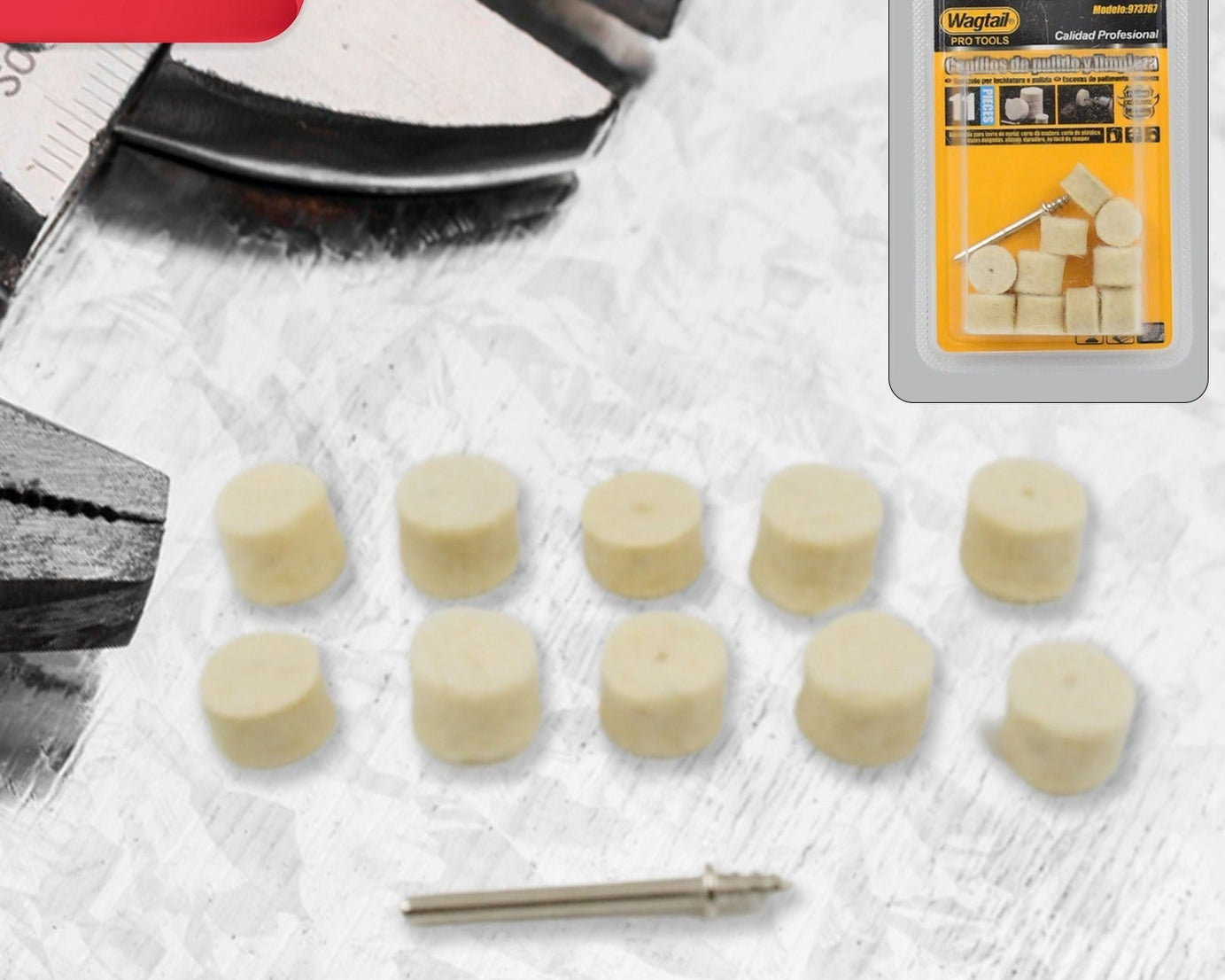 11 Pcs Set of  Wool Felt Polishing Pad