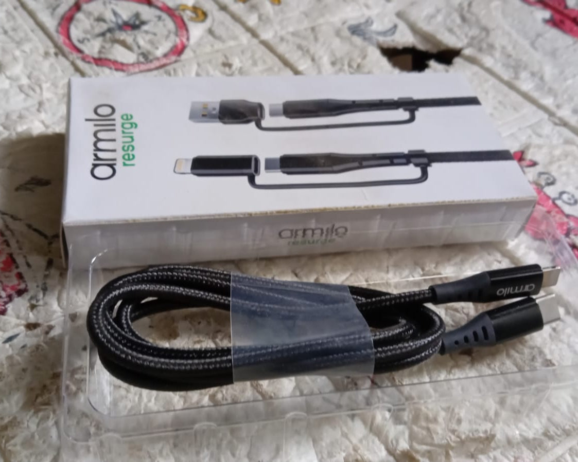 12642 2 in 1 USB-C Lightning Cable, iPhone Charging Cable, Fast Charging, Data Transfer, Heavy Duty, Type C Lightning Cable, PD Compatible, Type C Lightning Cable