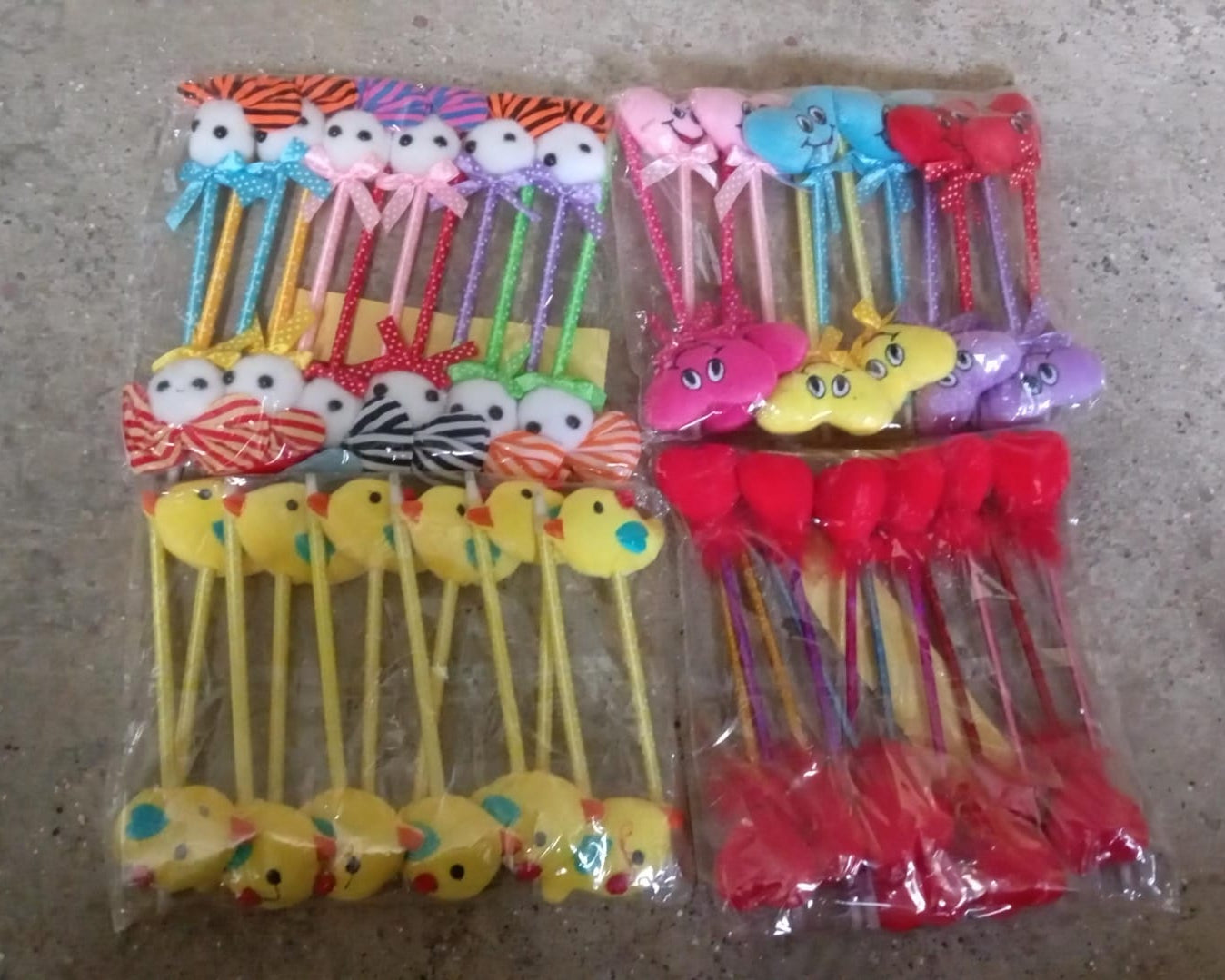 Cute Cartoon Shape & Heart Design Facy Writting Pen Attached Rattle | Ball Pen Smooth Writing For Wedding , Events & Multiuse Pen  Best Pen l Use for Kids (12 Pcs Set Mix Design & Color)