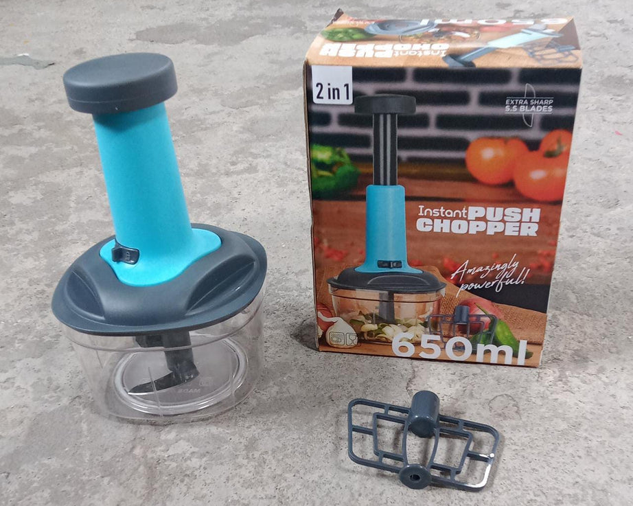 Complete set of hand push chopper with 3 blades