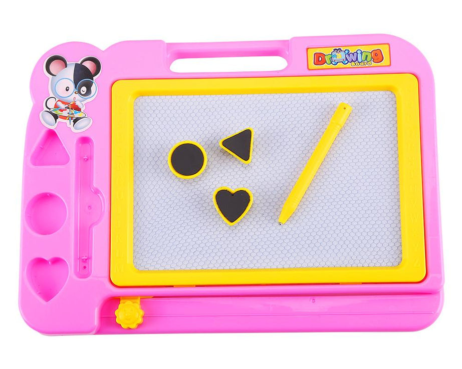 Kids using magnetic drawing board