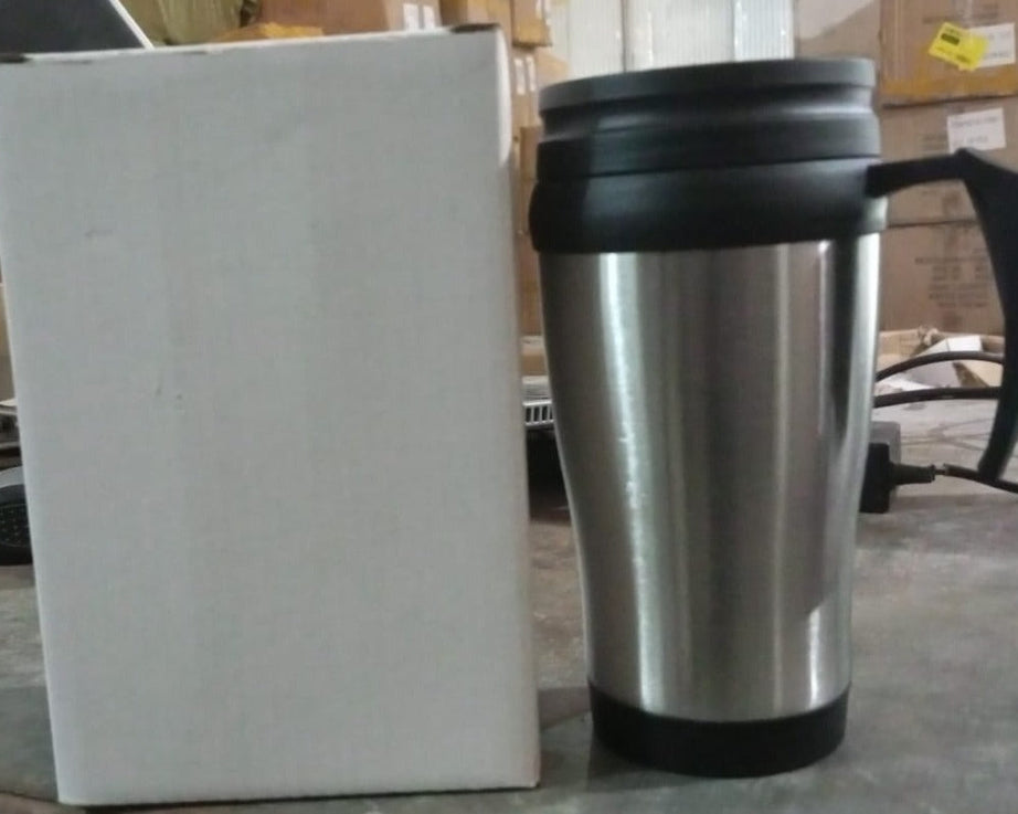 Stainless Steel Vacuum Glass Insulated Glass Coffee Cups (With Lid & Handle / 1 pc)