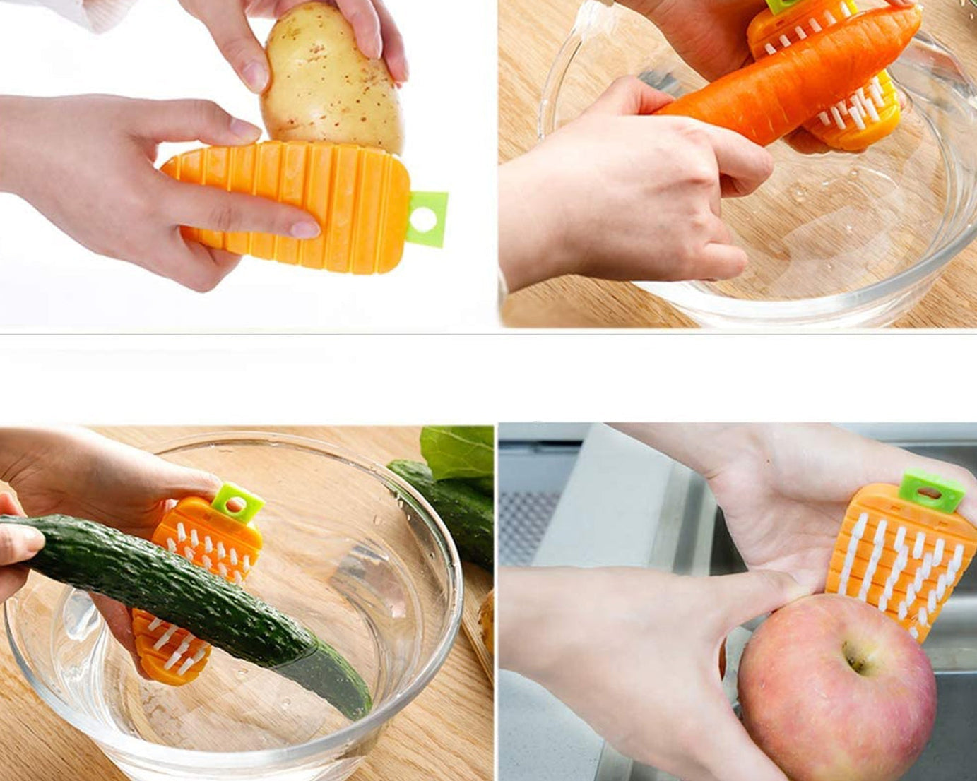 Vegetable Scrubbing Brush, Vegetable Scrubber Nonâ€‘Toxic Fruit Brush Carrot Shape Vegetable Brush for Potato for Vegetable