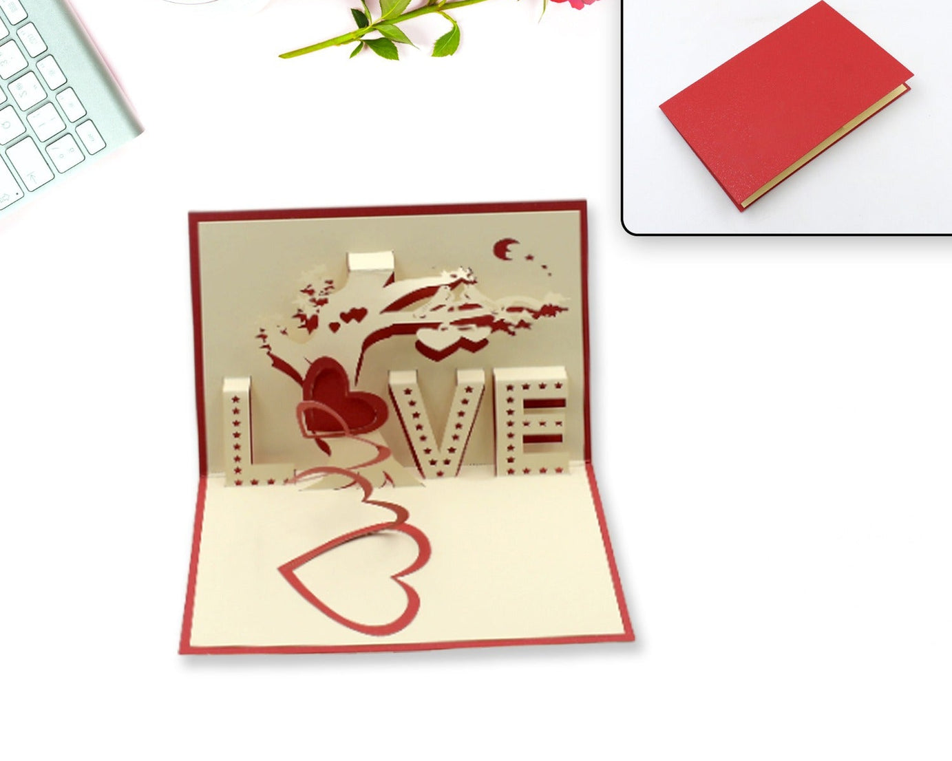 3D Paper Wish Card High Quality Paper Card All Design Card Good Wishing Card  (Birthday , Valentine , love , Christmas Card) (1Pc )