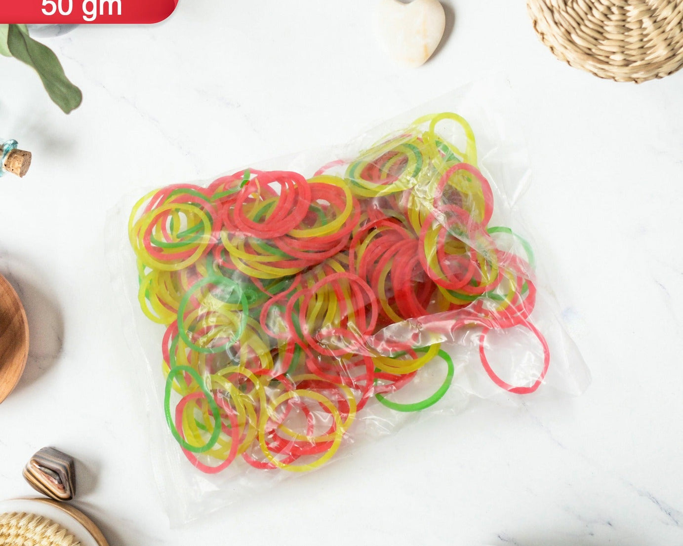 RUBBER BAND FOR OFFICE/HOME AND KITCHEN ACCESSORIES ITEM PRODUCTS, ELASTIC RUBBER BANDS, FLEXIBLE REUSABLE NYLON ELASTIC UNBREAKABLE, FOR STATIONERY, SCHOOL MULTICOLOR