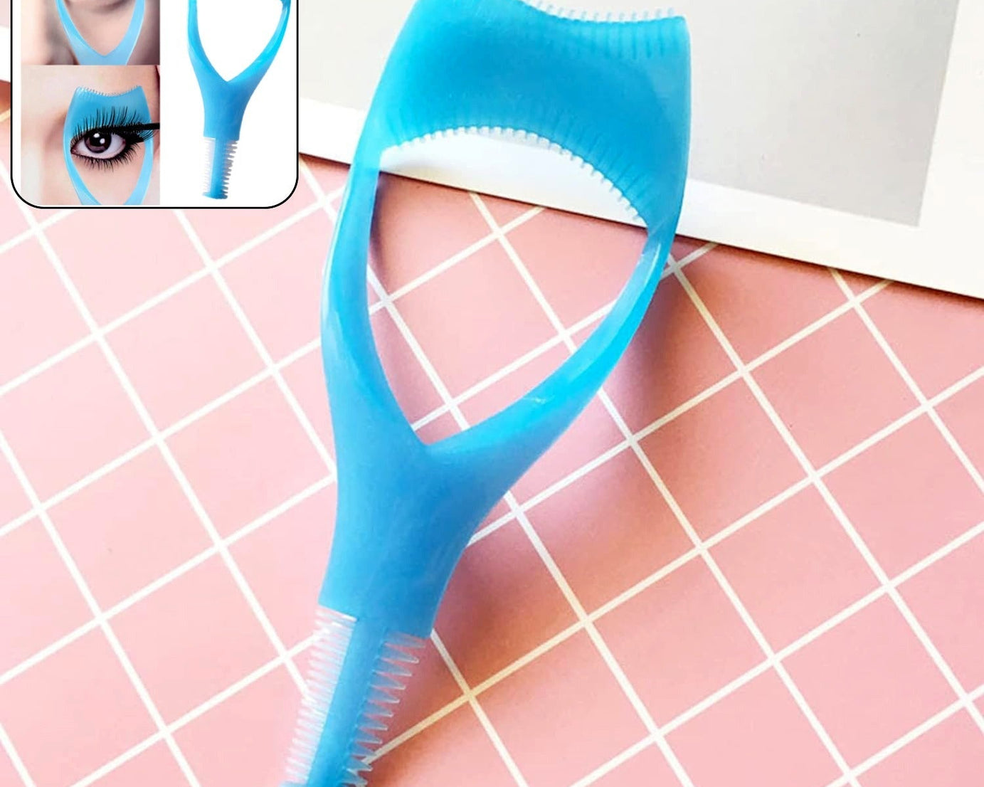 0382 3 in 1 Plastic Makeup Cosmetic Eyelash Tool Lash Mascara Applicator Eyelashes Guide Eyelashes Brush Curler Comb Eye Makeup Tool Female Supply (1 Pc)