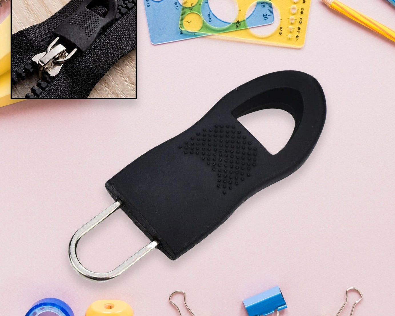 Zipper Pull Tab Zipper Tags Cord Pulls Zipper Extension Zip Fixer for Luggage Suitcase Backpack Jacket Bags Style Metal Zipper Head Zip Fixer Tags Handbag Backpack Plastic (1 Pc)