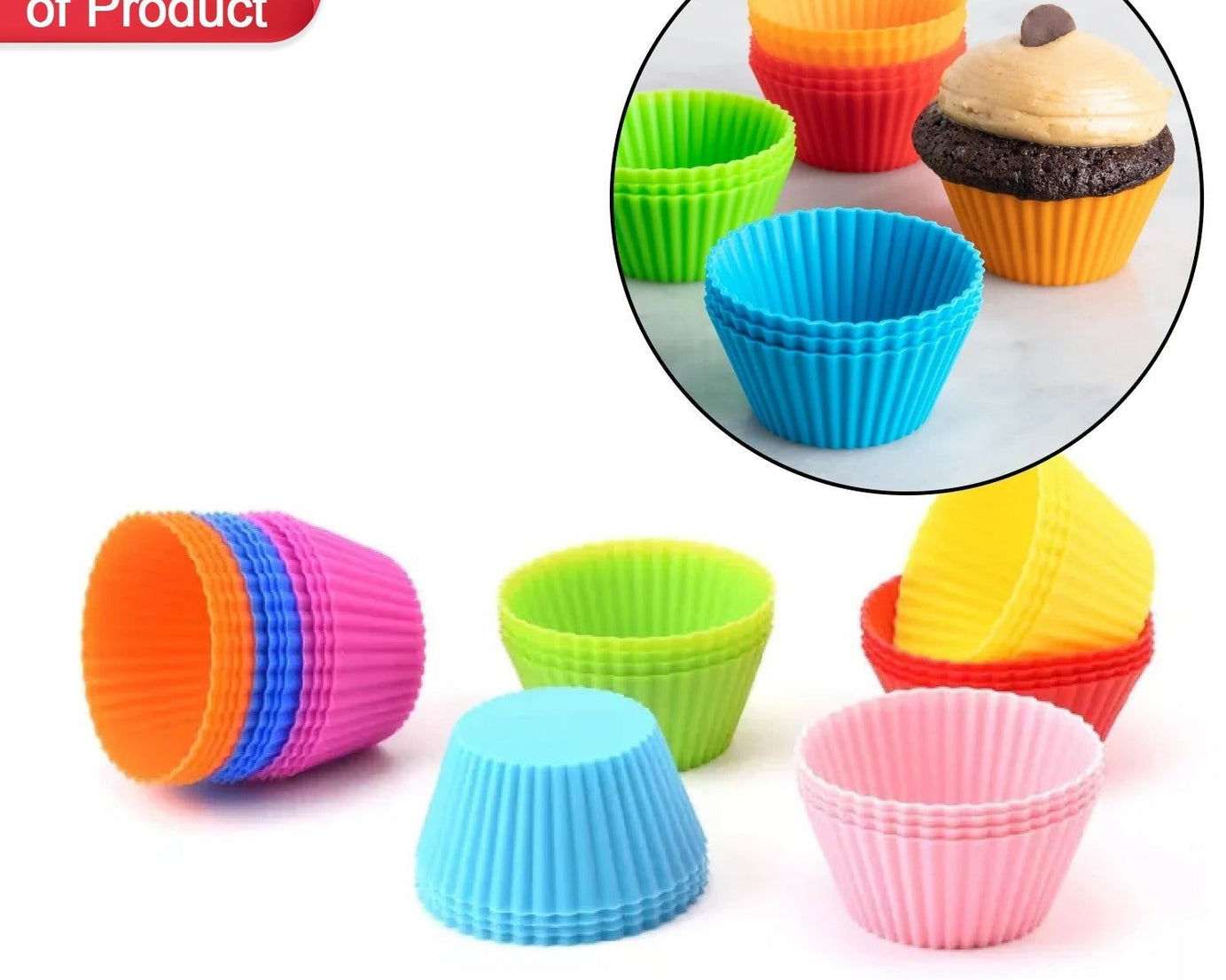 Silicone cupcake Shaped Baking Mold Fondant Cake Tool Chocolate Candy Cookies Pastry Soap Moulds (6 pc)