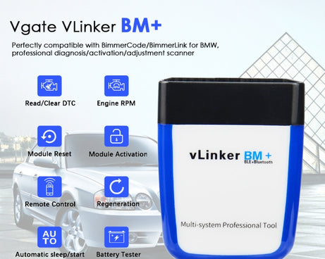 VLINKER BM+ V2.2 Bluetooth 4.0 Car OBD Fault Diagnosis Detector