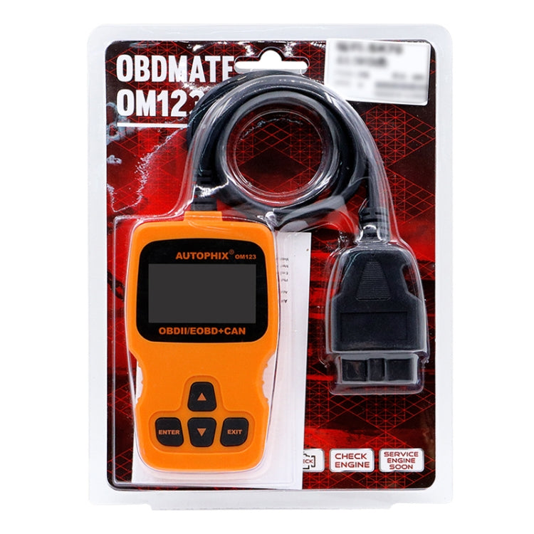AUTOPHIX OM123 Car Portable OBD2 Scanner Car Diagnostic Tool OBD 2 Automotive Scanner EOBD Code Reader, OM123 (Orange)