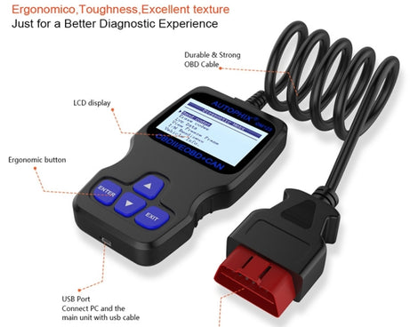 AUTOPHIX OM123 Car Portable OBD2 Scanner Car Diagnostic Tool OBD 2 Automotive Scanner EOBD Code Reader, OM123 (Orange)