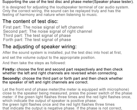 FH-168 Car Audio Speaker Polarity Tester Phase Meter, Audio Speaker Polarity Tester
