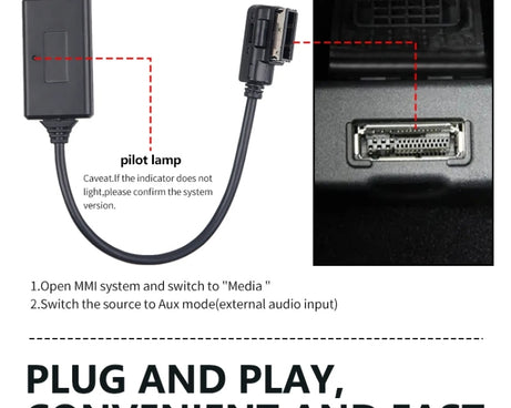 Car MMI 3G AMI Bluetooth Audio Cable Wiring Harness for Audi Q5 A5 A7 R7 S5 Q7 A6L A8L A4L