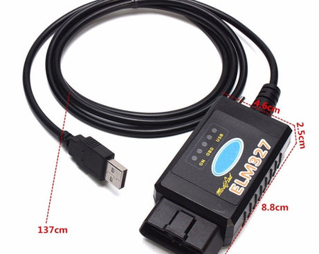 ELM327 Interface USB OBDII Auto Diagnostic Scanner Tool with Switch