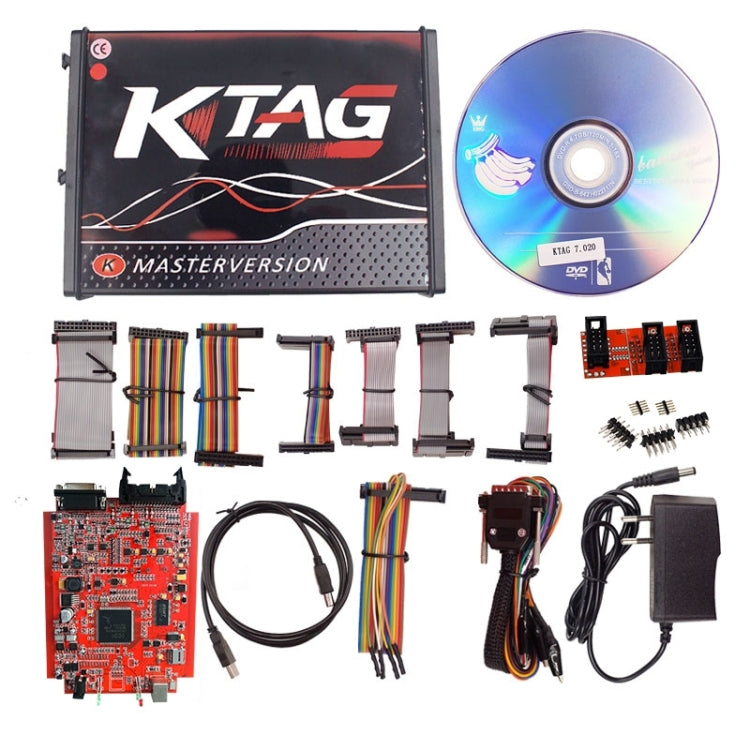 KTAG V7.020 Red PCB Board ECU Programming Tool Unlimited Token, EU Plug