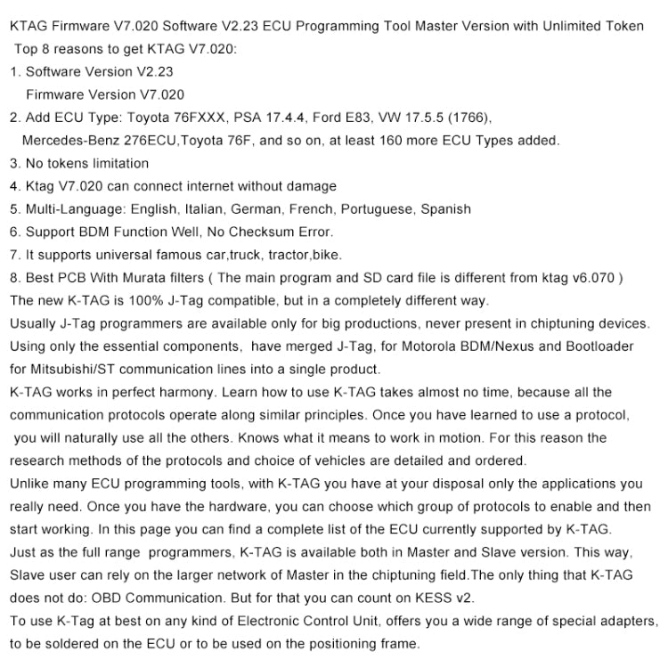 KTAG V7.020 Red PCB Board ECU Programming Tool Unlimited Token, EU Plug