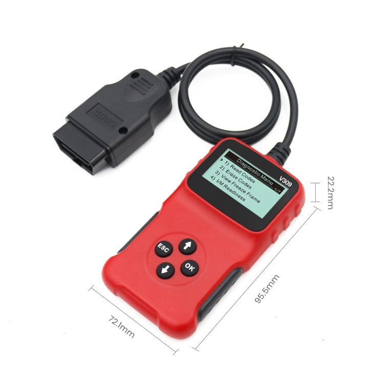 V309 Car Portable OBD2 Scanner Car Diagnostic Tool OBD 2 Automotive Scanner OBD Code Reader, V309