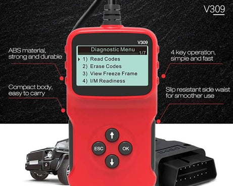 V309 Car Portable OBD2 Scanner Car Diagnostic Tool OBD 2 Automotive Scanner OBD Code Reader, V309