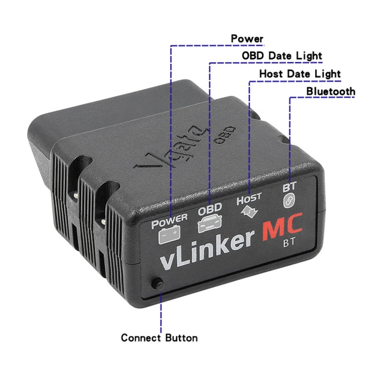 Vgate VLINKER MC V2.2 Bluetooth 3.0 Car OBD Fault Diagnosis Detector, MC V2.2 Bluetooth 3.0