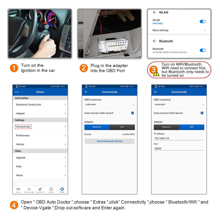 Vgate VLINKER MC V2.2 Bluetooth 3.0 Car OBD Fault Diagnosis Detector, MC V2.2 Bluetooth 3.0