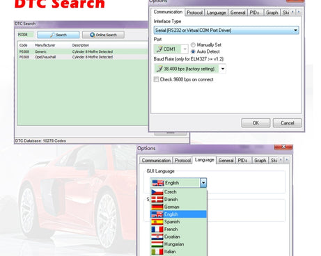 OBD ELM327 V1.5 USB Car Fault Diagnostic Scanner with CH340T Chip