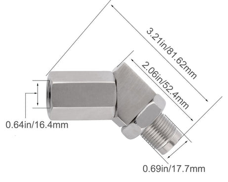 Car 45 Degree Oxygen Sensor M18x1.5 Adapter