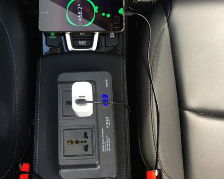 DC12V 200W AC220V Car Smart Multi-functional Digital Display Inverter, EU Plug