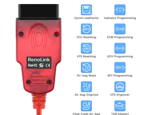 For Renault Renolink V2.10 Car Diagnostic OBD OBD2 ECU Programmer ECM UCH Key Programmer Tool, V2.10