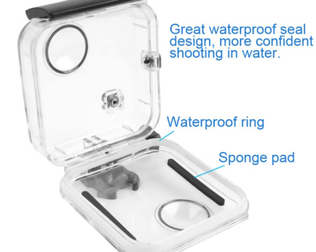 40m Waterproof Housing Protective Case  for GoPro Fusion, with Buckle Basic Mount & Screw & Wrench, For GoPro Fusion