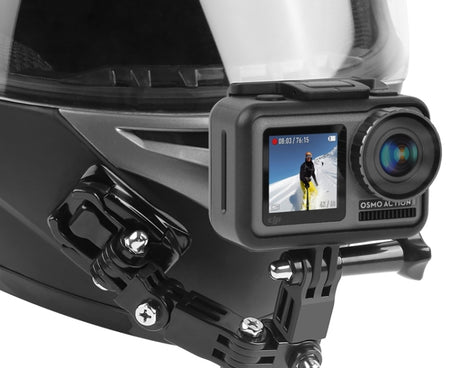 Cycling Helmet Adhesive Multi-Joint Arm Fixed Mount Set with J-Hook Buckle Mount & Screw for GoPro, Insta360, DJI and Other Action Cameras