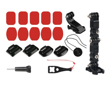 Cycling Helmet Adhesive Multi-Joint Arm Fixed Mount Set with J-Hook Buckle Mount & Screw for GoPro, Insta360, DJI and Other Action Cameras