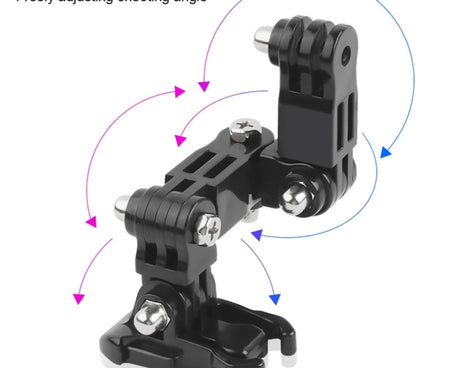 Cycling Helmet Adhesive Multi-Joint Arm Fixed Mount Set with J-Hook Buckle Mount & Screw for GoPro, Insta360, DJI and Other Action Cameras