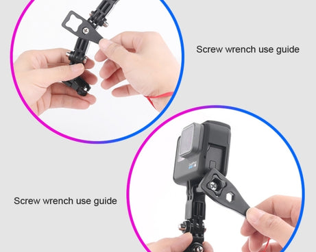 Cycling Helmet Adhesive Multi-Joint Arm Fixed Mount Set with J-Hook Buckle Mount & Screw for GoPro, Insta360, DJI and Other Action Cameras