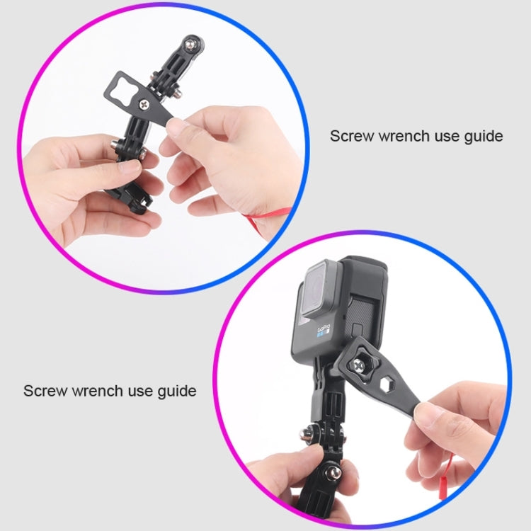 Cycling Helmet Adhesive Multi-Joint Arm Fixed Mount Set with J-Hook Buckle Mount & Screw for GoPro, Insta360, DJI and Other Action Cameras