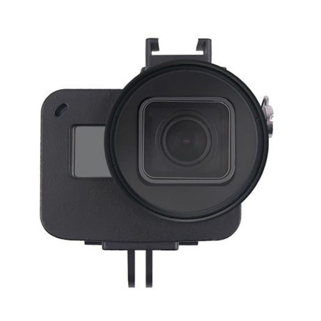 Housing Shell CNC Aluminum Alloy Protective Cage with Insurance Frame & 52mm UV Lens for GoPro HERO7 Black /6 /5, 52mm UV Black