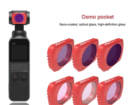 6 in 1 HD Slim ND4 & ND8  & ND16 & ND32 & CPL & ATSR Lens Filter for DJI OSMO Pocket, CPL+ND4+ND8+ND16+ND32+ATSR