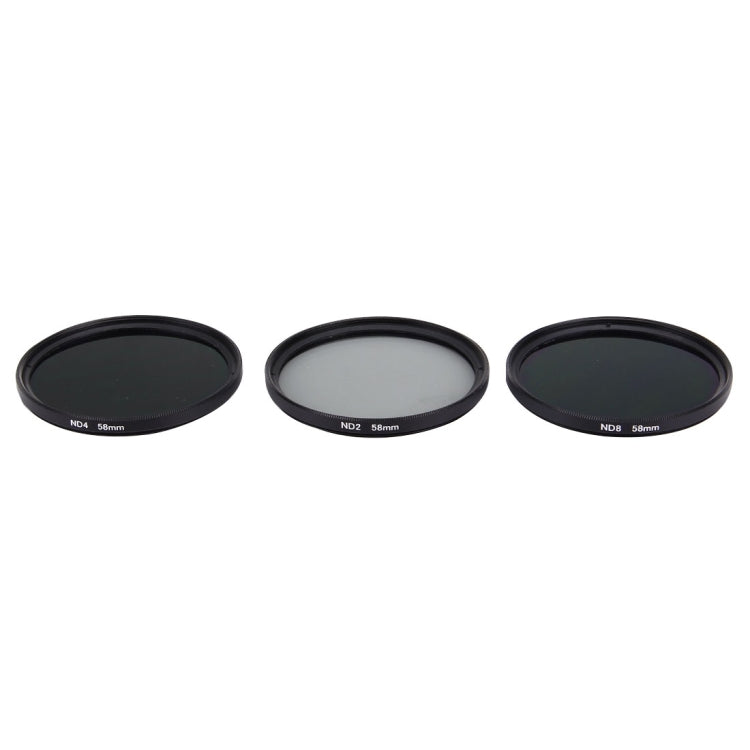 JUNESTAR Proffesional 58mm Lens Filter ND Filter Kits (ND2 + ND4 + ND8) for GoPro & Xiaomi Xiaoyi Yi & SJCAM Sport Action Camera, 3 in 1 ND Filter