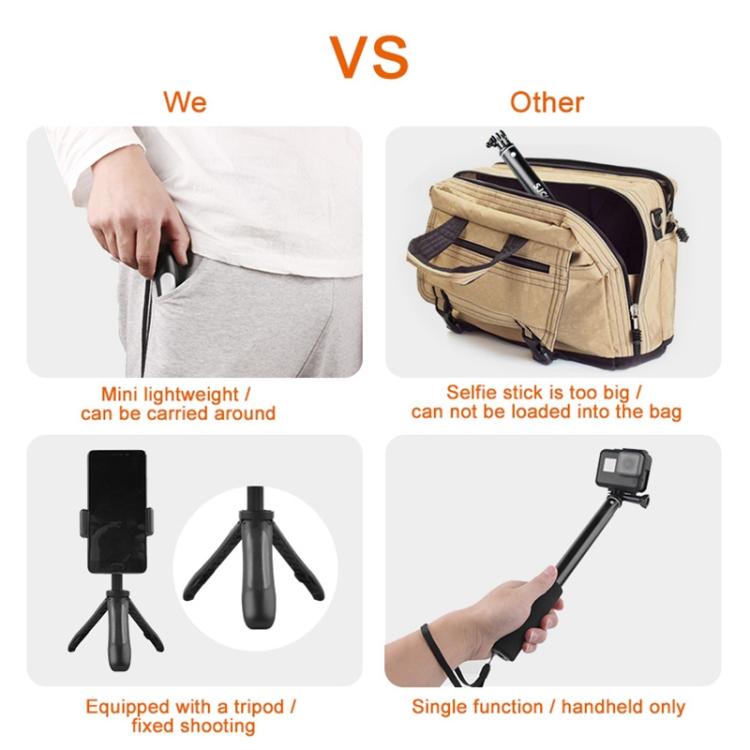 GP446 Multifunctional Mini Fixed Tripod for DJI, Insta360, GoPro and Other Action Cameras, GP446 (Grey), GP446 (Blue), GP446 (Red), GP446 (Black)