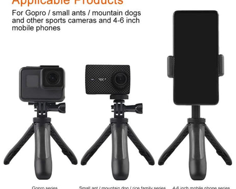 GP446 Multifunctional Mini Fixed Tripod for DJI, Insta360, GoPro and Other Action Cameras, GP446 (Grey), GP446 (Blue), GP446 (Red), GP446 (Black)