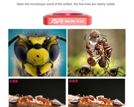 JSR 3 in 1 CR Super Wide Angle Lens 12.5X Macro Lens + CPL Lens Filter Set for DJI OSMO Pocket, Macro Lens+CPL+CR
