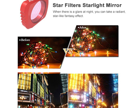 JSR 5 in 1 CR Super Wide Angle Lens 12.5X Macro Lens + CPL Lens + Star + ND16 Lens Filter Set for DJI OSMO Pocket, Macro Lens+CPL+ Star+ND16+CR
