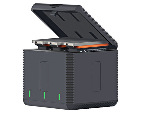 RUIGPRO USB Triple Batteries Housing Charger Box with LED Indicator Light for DJI OSMO Action 1