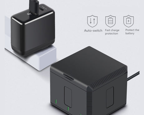 RUIGPRO USB Triple Batteries Housing Charger Box with LED Indicator Light for DJI OSMO Action 1