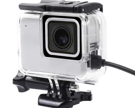 For GoPro HERO7 White /Silver Skeleton Housing Side Hollow Protective Case with Buckle Basic Mount & Screw, Side Hollow