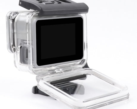 For GoPro HERO7 White /Silver Skeleton Housing Side Hollow Protective Case with Buckle Basic Mount & Screw, Side Hollow