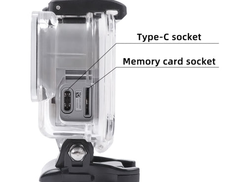 For GoPro HERO7 White /Silver Skeleton Housing Side Hollow Protective Case with Buckle Basic Mount & Screw, Side Hollow